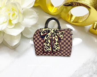 Leopard Print Bow Purse Enamel Pin